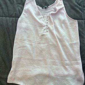 Express Light Pink Buttoned Tank Top